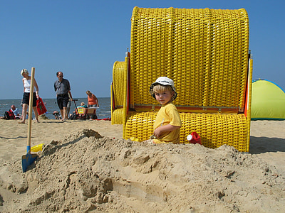 otrok igra, sandalovina, Sandburg, Severno morje, Beach, morje, w