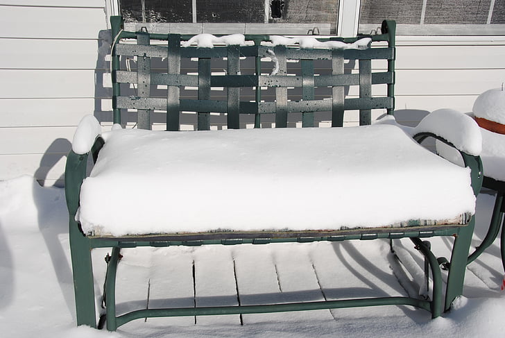 Зима, кресло, снег