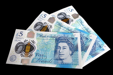 fünf-Pfund-note, Bargeld, Geld, Pfund, britische, Finanzen, Geschäft