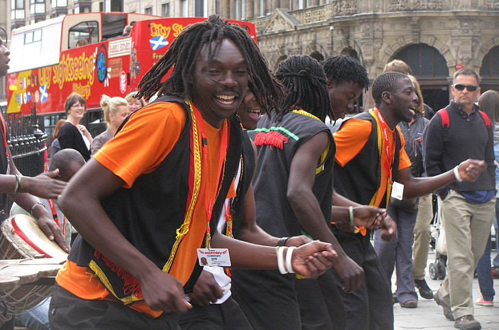 Edinburgh, gademusikanter, afrikanere