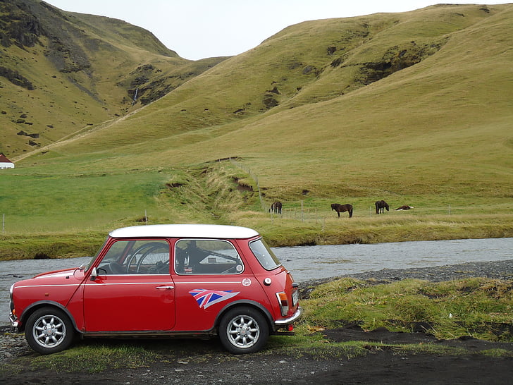 Mini cooper, auto, Islanda, natura