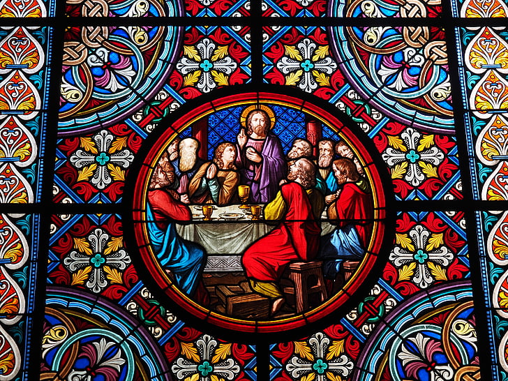 color glass window, last supper, basel, basel cathedral, glass, glass window, culture