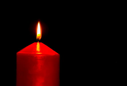 candle, christmas candle, candlelight, heat, flame, advent candle, monochrome