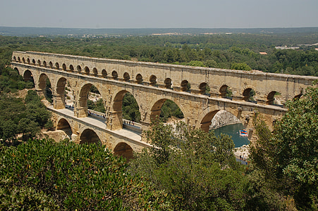 summer, holiday, france, arch, bridge - Man Made Structure, aqueduct, history