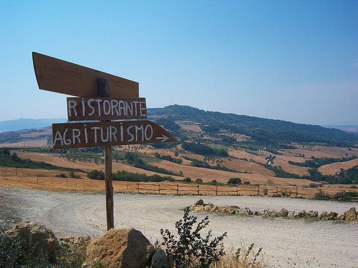 ý, Tuscany, tầm nhìn toàn cảnh, nhiệt, mùa hè, đăng nhập, núi