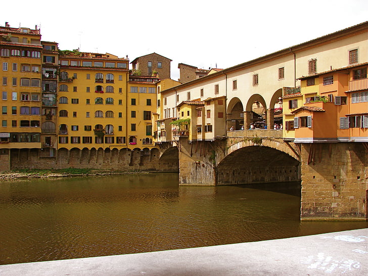 Itália, edifícios, arquitetura, velho, Italiano, do lado de fora, água