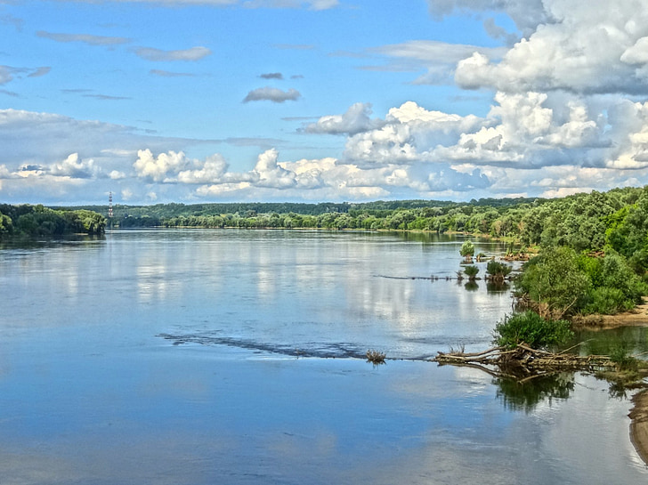 Wisła, Bydgoszcz, floden, Polen, vand, natur, landskab