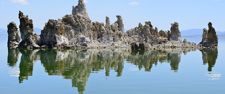 monolake, езеро, САЩ, Сиера Невада, вода, Отразявайки, kalktuffstein