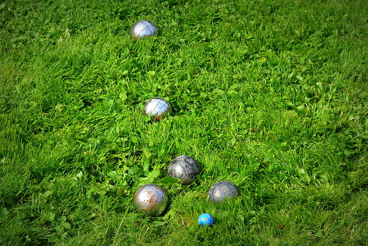 Boule, gräs, bollar, spel