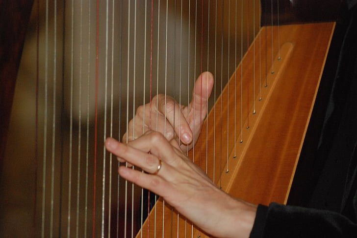 celtic harp, hands, sound, concert, music