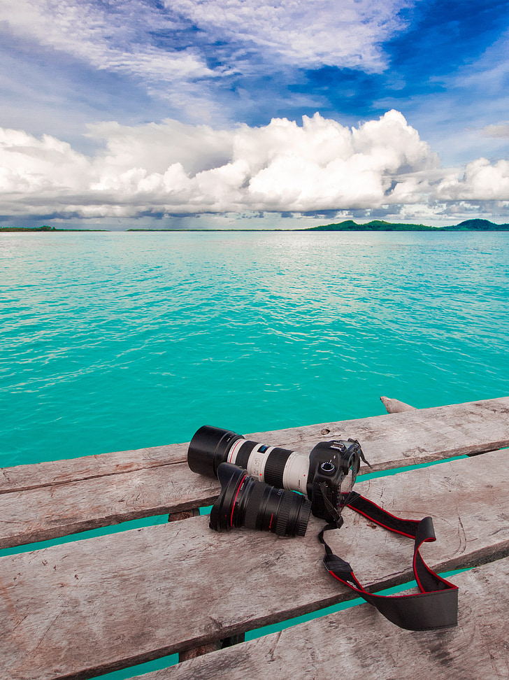cestování, Jižní ostrov, fotoaparát, tyrkysová, mělké moře, John longa ostrov, Indonésie