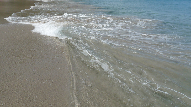 oceana, val, valovi, plaža, vode, teče, more