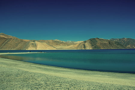 sjön, Ladakh, Indien, Tibet