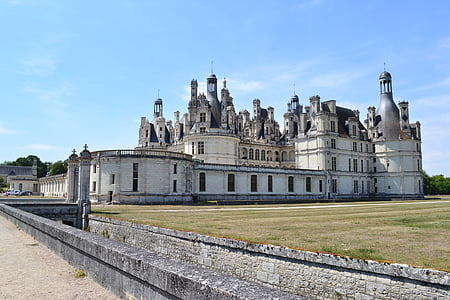 Chambord, Chateau de chambord, kanál, Most, Châteaux de la loire, renesancia, Francúzsko