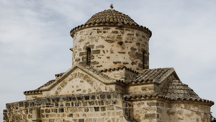 Ciprus, vrysoules, Ayios georgios acheritou, templom, ortodox, vallás, építészet