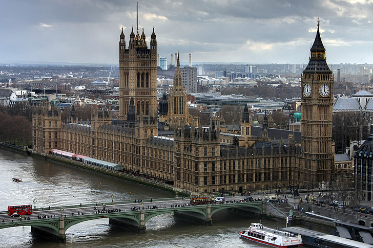 Westminster, Palau, Londres, ciutat, vista d'ull de Londres, Gran Bretanya, punt de referència