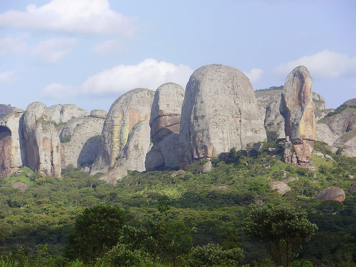 Afrika, Pungo andongo, bergen, stora montains, stenar, Rocks