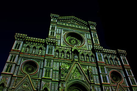 Florens, Italien, Domkyrkan, konstnär, arkitektur, staden, natt