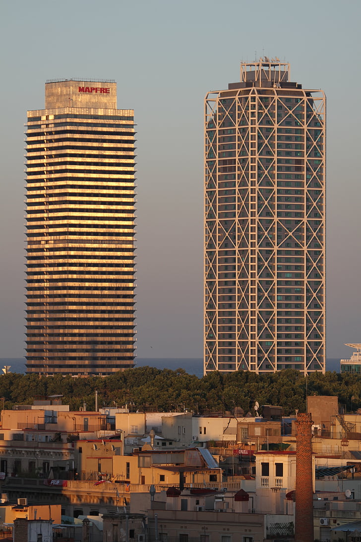 nebodera, Barcelona, fasada, arhitektura, grad, nekretnine, Catalonia