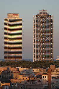 небостъргачи, Барселона, фасада, архитектура, град, недвижими имоти, Каталония