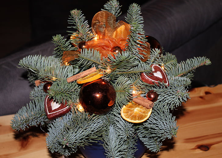 Arrangement, Christmas, Advent, boules de Noël, décoration, décorations de Noël, temps de Noël