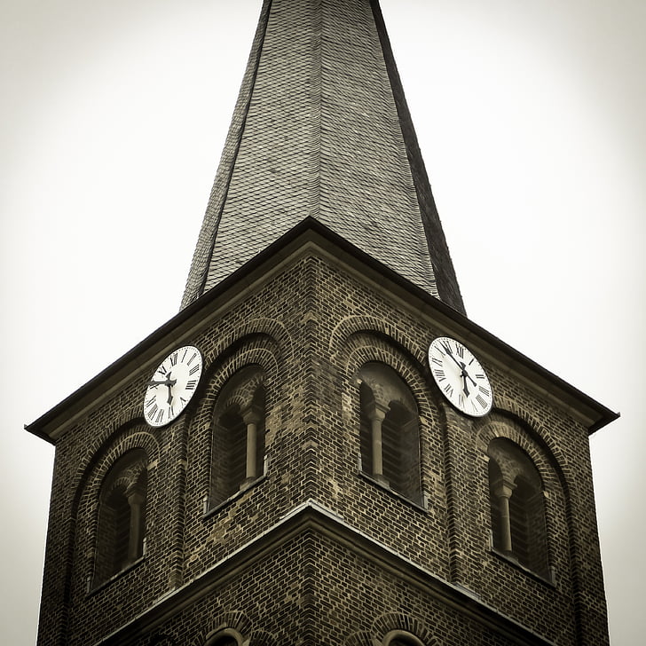 hodiny, kostelní věž, kostelní hodiny, kostel, hodinová věž, Architektura, budova
