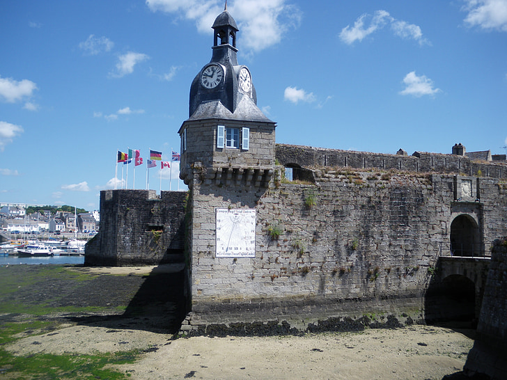 thành phố Concarneau, Pháp, kiến trúc, bức tường, lịch sử, Landmark