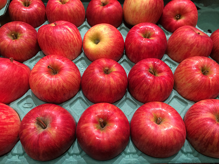 แอปเปิ้ล, สีแดง, หยดน้ำ, หนุ่มสาว และมีชีวิตชีวา, สีเหลือง, ผลไม้, กองขึ้น