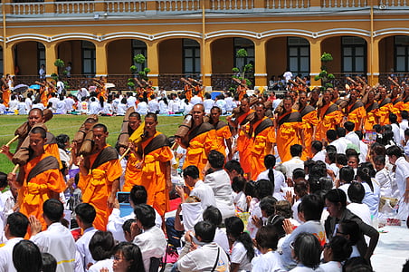 буддисты монахов, монахи, медитировать, традиции, добровольцев, Таиланд, Ват