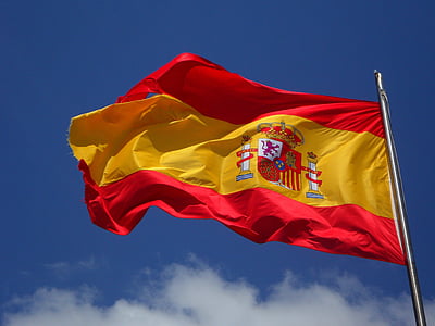 fotografering, röd, gul, lejon, skrivas ut, Sky, Spanien