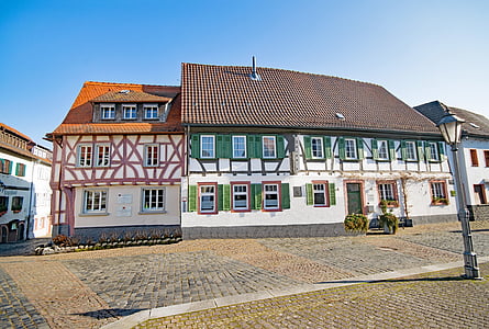 hanau, steinheim, 黑森, 德国, 旧城, 桁架, fachwerkhaus