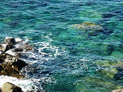 water, sea, transparent, blue, turquoise, rock, nature