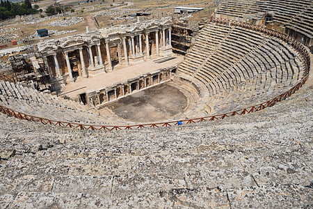 Denizli, Teater, Trevligt, Molnigt, historia, antika, gammal ruin