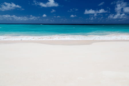 Fondo, Playa, azul, claro, nube, Costa, horizontal