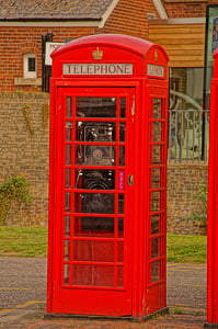 telefono, Stand, rosso, Unito, casella, iconica, Regno Unito
