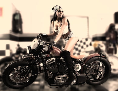 Moto, motociklas, mergaitė, motociklininkas, aistra, motociklas, stilius