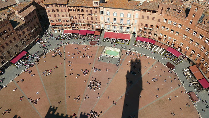 Miasto, Piazza del campo, jej, Włochy, Architektura, Europy, słynne miejsca