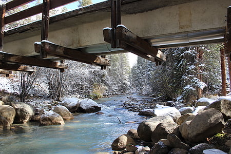 冬天, 桥梁, 雪, 自然, 景观, 冰, 河