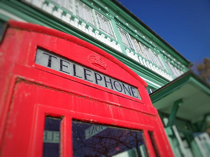 telefon, Stoisko, publiczne, Wielkiej Brytanii, czerwony, pudełko, telefon