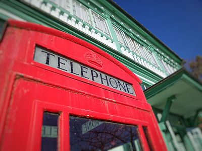 telefón, stánok, verejné, Británie, červená, box, telefón