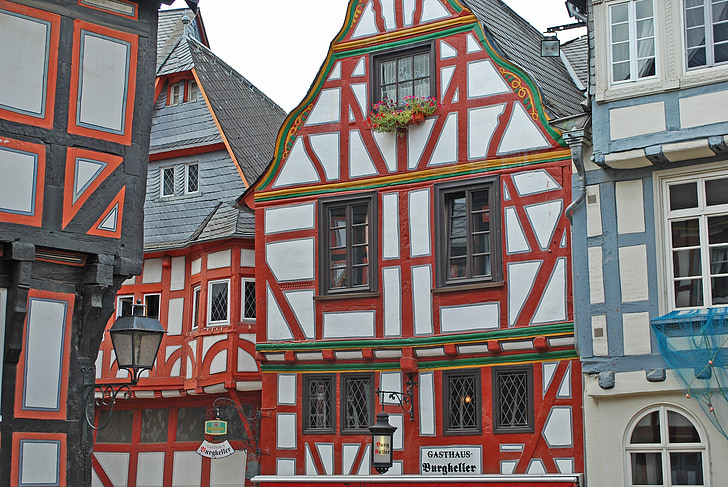 Limburg, fachwerkaeuser, fachwerkhaus, kopņu, Vecrīgā, vēsturiski, vecā māja