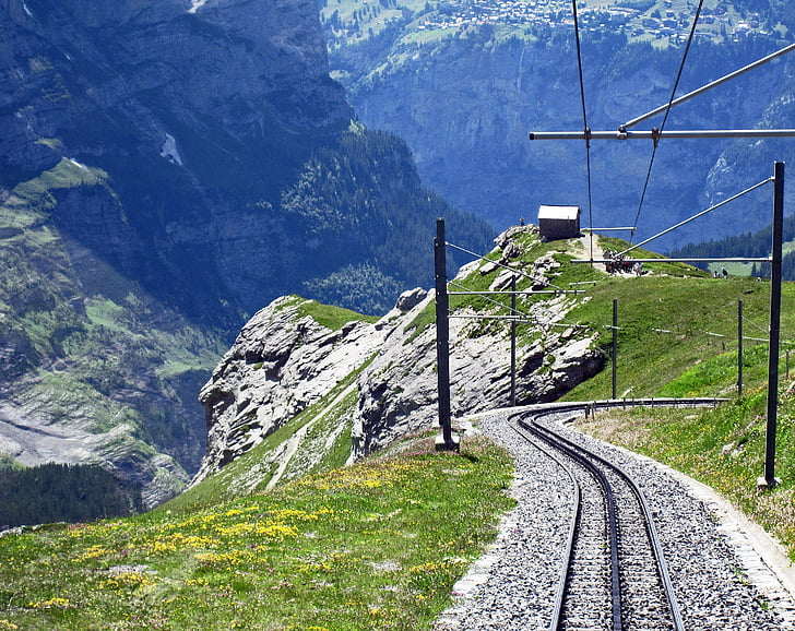 switzerland, jungfrau railway, descent, eiger west side, gorge, jungfrau region, jungfraujoch