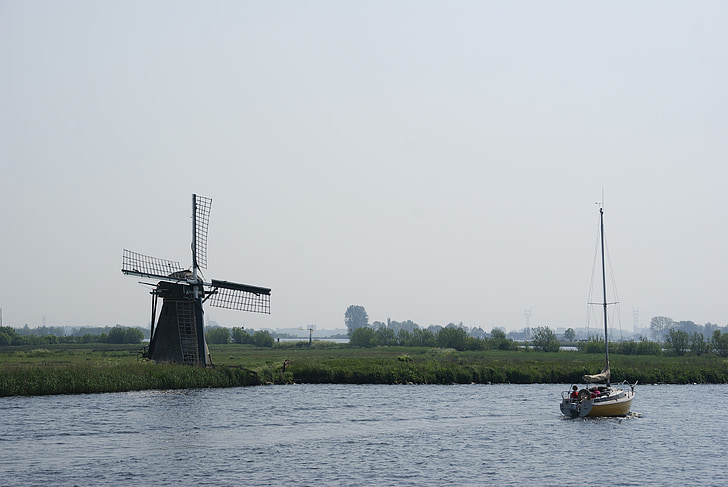 Nizozemsko, kanály, Nizozemsko, řeka, voda, louka, Příroda