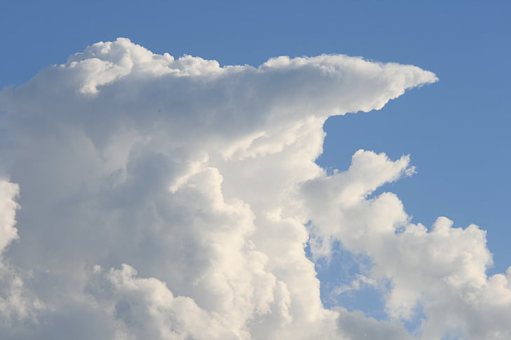 anvil cloud, cloud, large, tall, stacked, white, flat topped