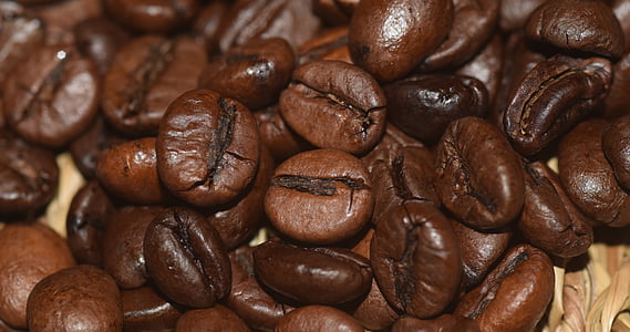 koffie, koffiebonen, sluiten, bruin, bonen, mooie, aroma