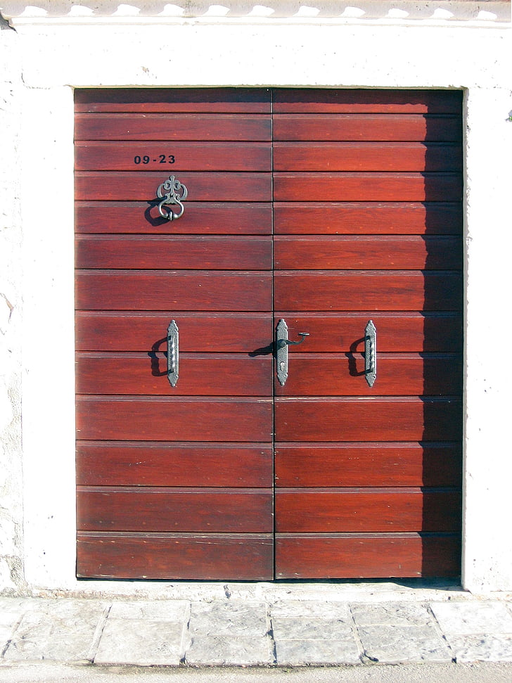 porta, llum natural, fusta, fusta, Montenegro, línies, textura