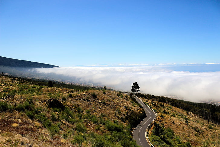 pilvisyys, Road, näkymä, taivas, maisema, Luonto, vuoret