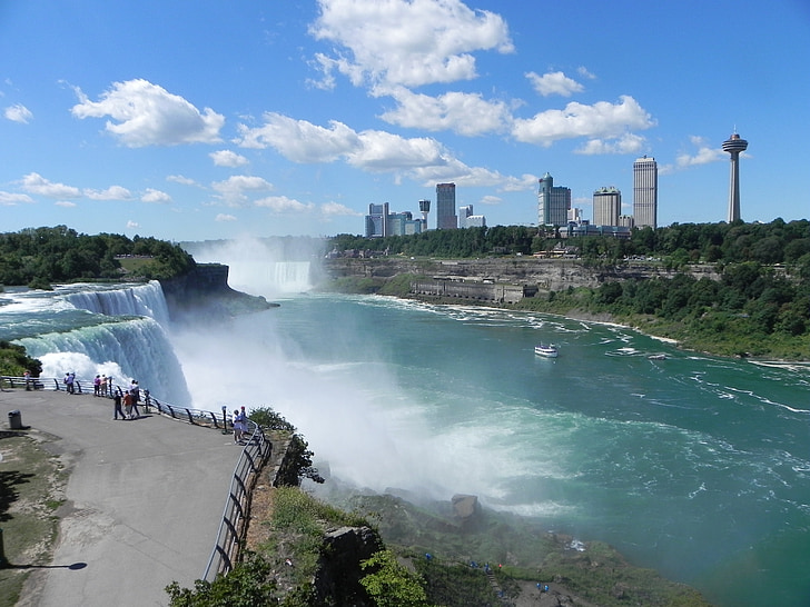 Niagara, paisagem, cai, Ontario, Canadá, Nova Iorque, Estados Unidos