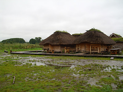 våningshuset museum, stråtak, landsbyen, Museum, Mud