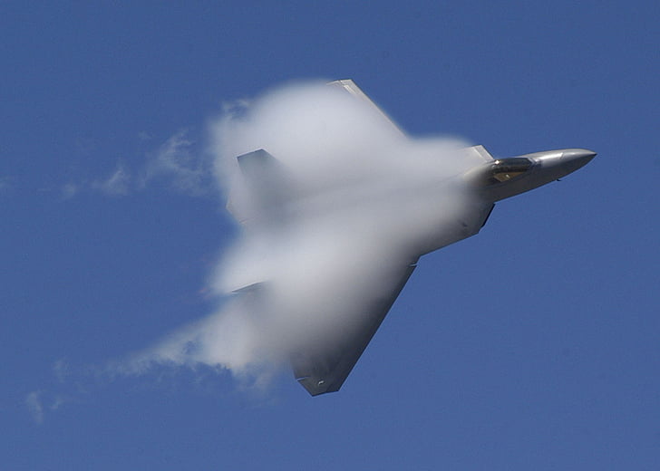 air show, military, f-22, raptor, jet, fighter, aircraft